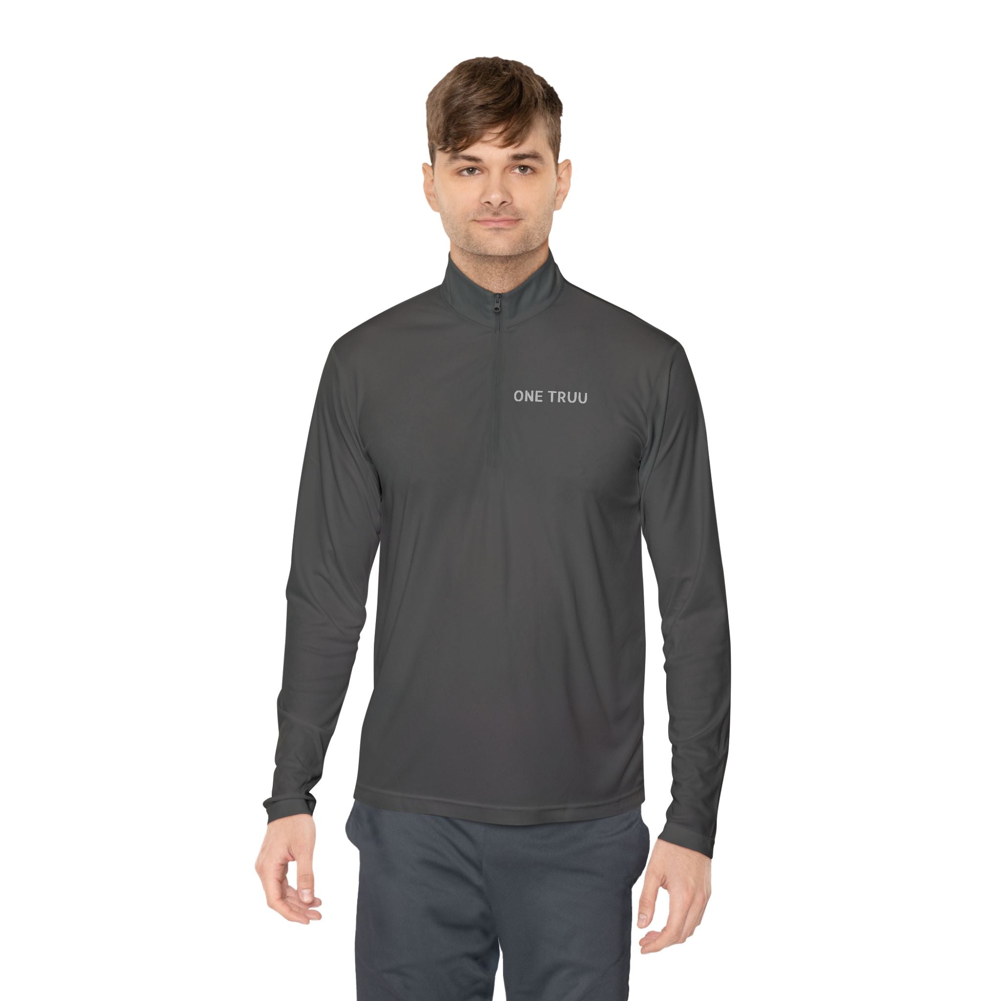 Unisex Quarter-Zip Pullover with 'ONE TRUU' - Cozy Lightweight Layer, Perfect for Sports, Casual Outings, Gifts, Everyday Wear