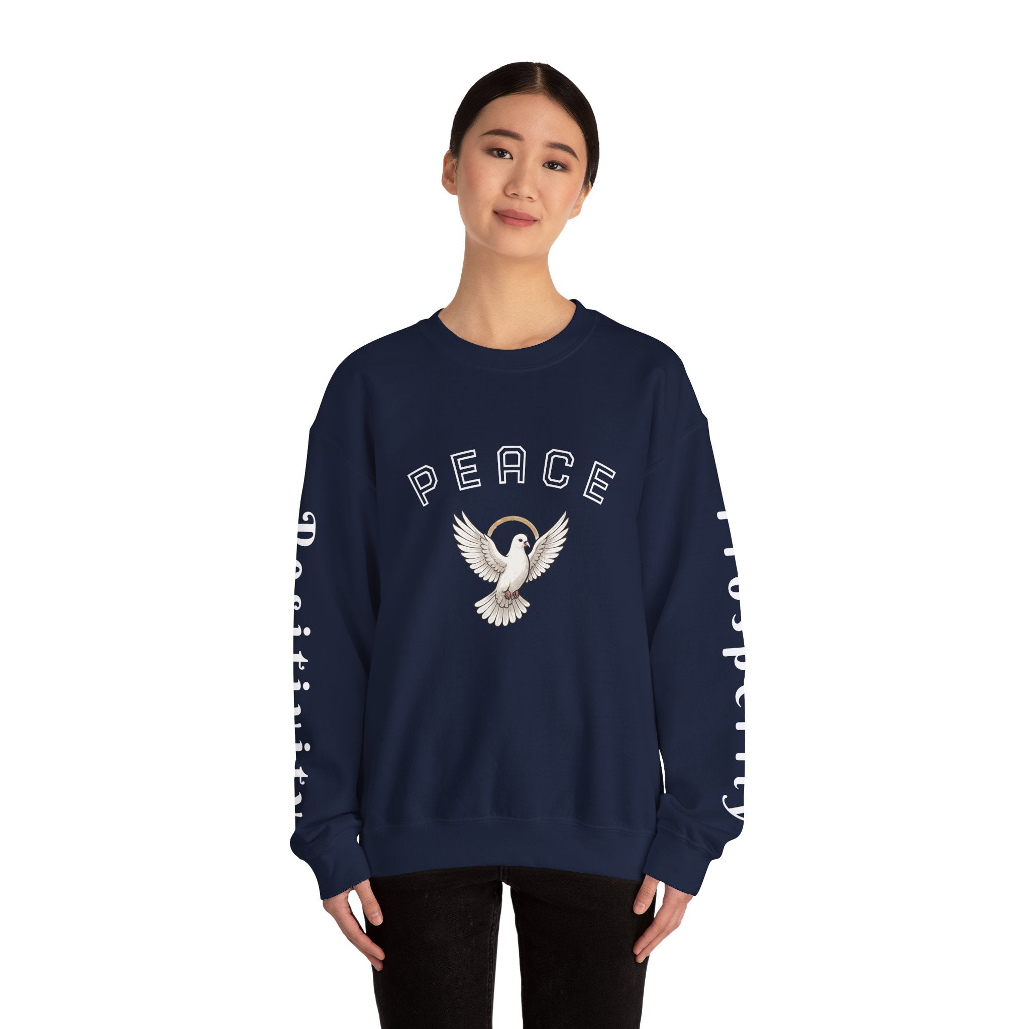 Dove Graphic Crewneck Sweatshirt, Cozy Casual Wear, Spiritual Gift, Unisex Fashion, Perfect for Everyday or Peaceful Occasions