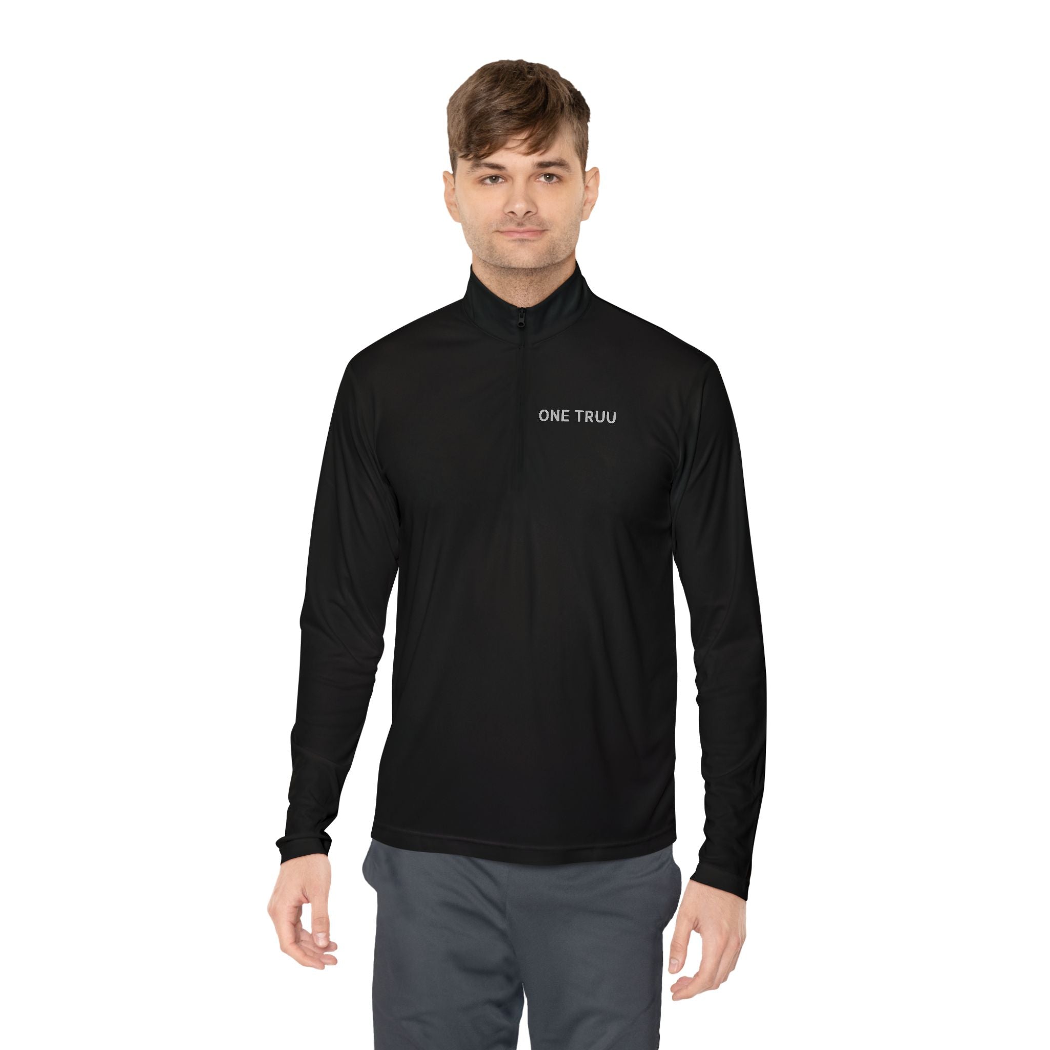 Unisex Quarter-Zip Pullover with 'ONE TRUU' - Cozy Lightweight Layer, Perfect for Sports, Casual Outings, Gifts, Everyday Wear