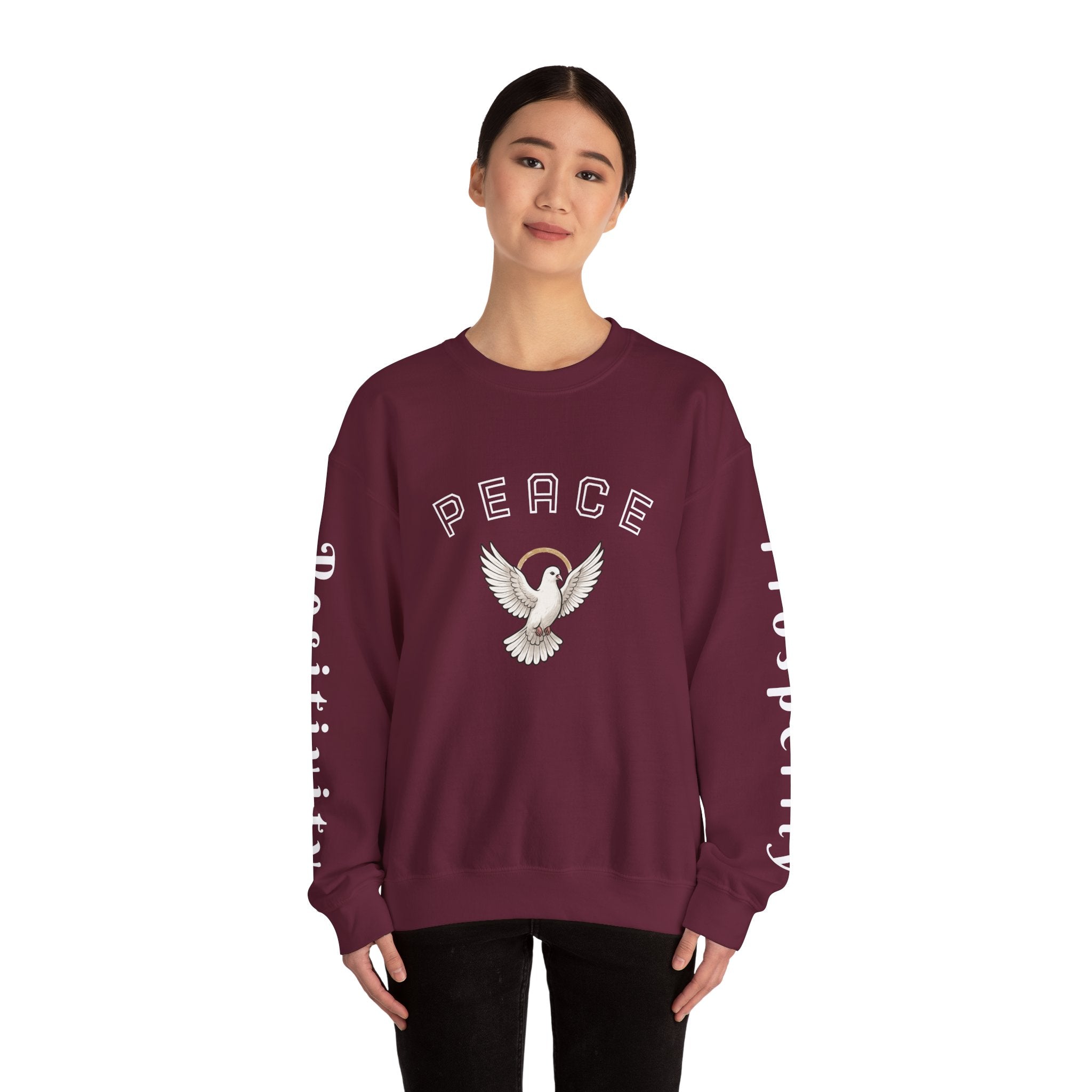 Dove Graphic Crewneck Sweatshirt, Cozy Casual Wear, Spiritual Gift, Unisex Fashion, Perfect for Everyday or Peaceful Occasions