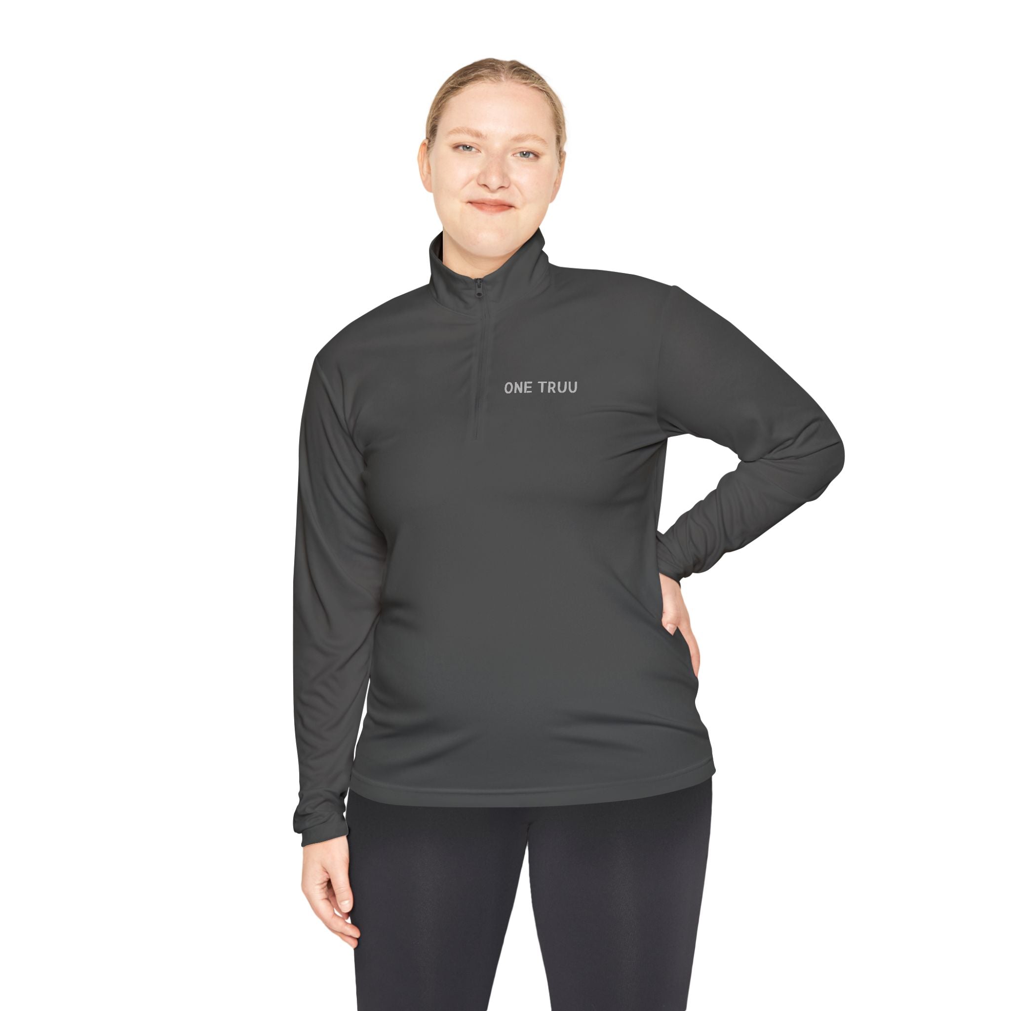 Unisex Quarter-Zip Pullover with 'ONE TRUU' - Cozy Lightweight Layer, Perfect for Sports, Casual Outings, Gifts, Everyday Wear